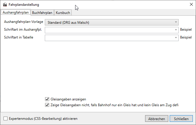 Anpassung der Aushangfahrplansdarstellung