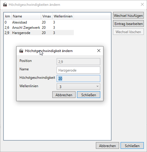 Angabe der Höchstgeschwindigkeiten für den Buchfahrplan Angabe der Höchstgeschwindigkeiten für den Buchfahrplan