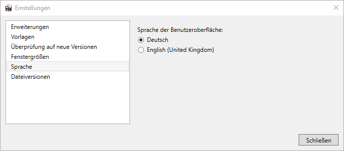 Auswahl der Sprache der Benutzeroberfläche Auswahl der Sprache der Benutzeroberfläche
