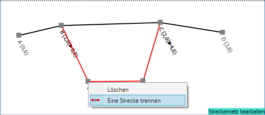 Aktivieren der Funktion zum Trennen von Strecken