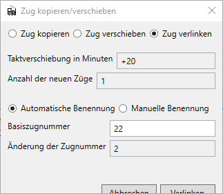 Zug verlinken